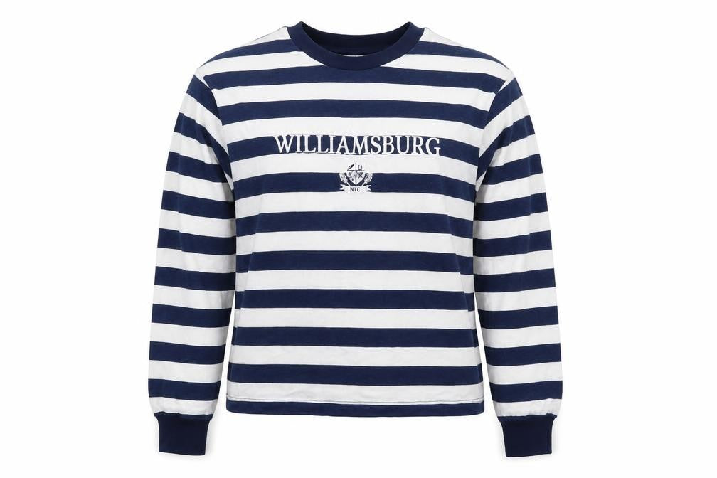 Topshop Womens Blue Striped  Pullover Sweatshirt Size 8  - Williamsburg