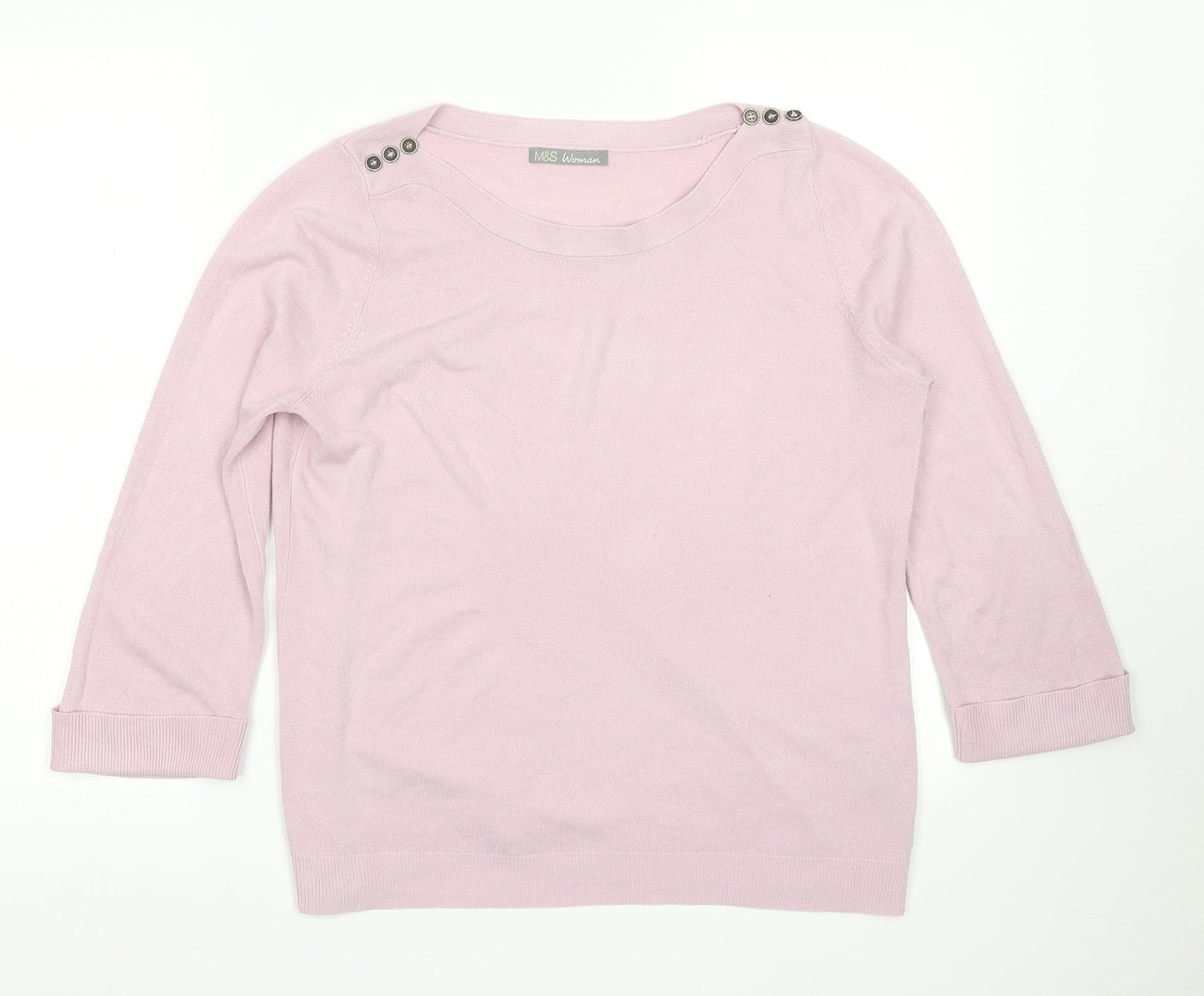 M&S Woman Womens Pink  Knit Pullover Jumper Size 14