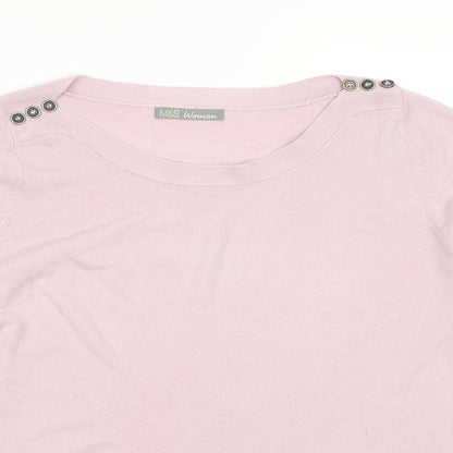Marks & Spencer Woman Womens Pink  Knit Pullover Jumper Size 14