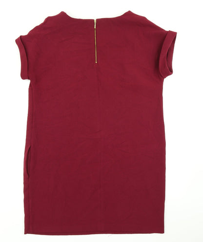 Back view of Papaya women’s red a-line, size UK 14