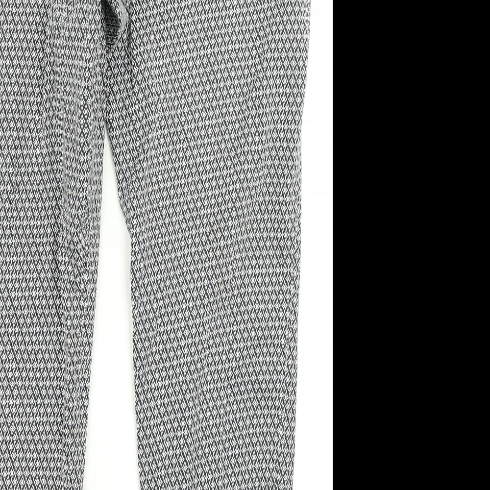 H&M Womens Black Floral  Trousers  Size 14 L23 in