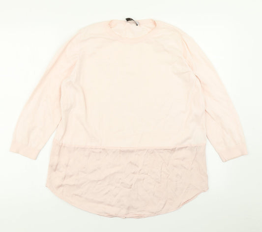 Per Una Womens Pink  Knit Pullover Jumper Size 14