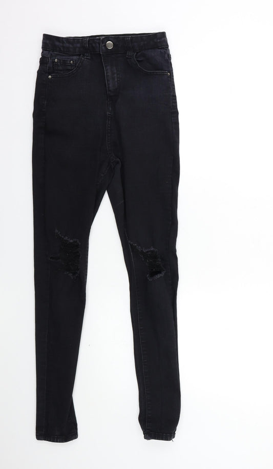 Denim & Co. Womens Black  Denim Skinny Jeans Size 10 L29 in