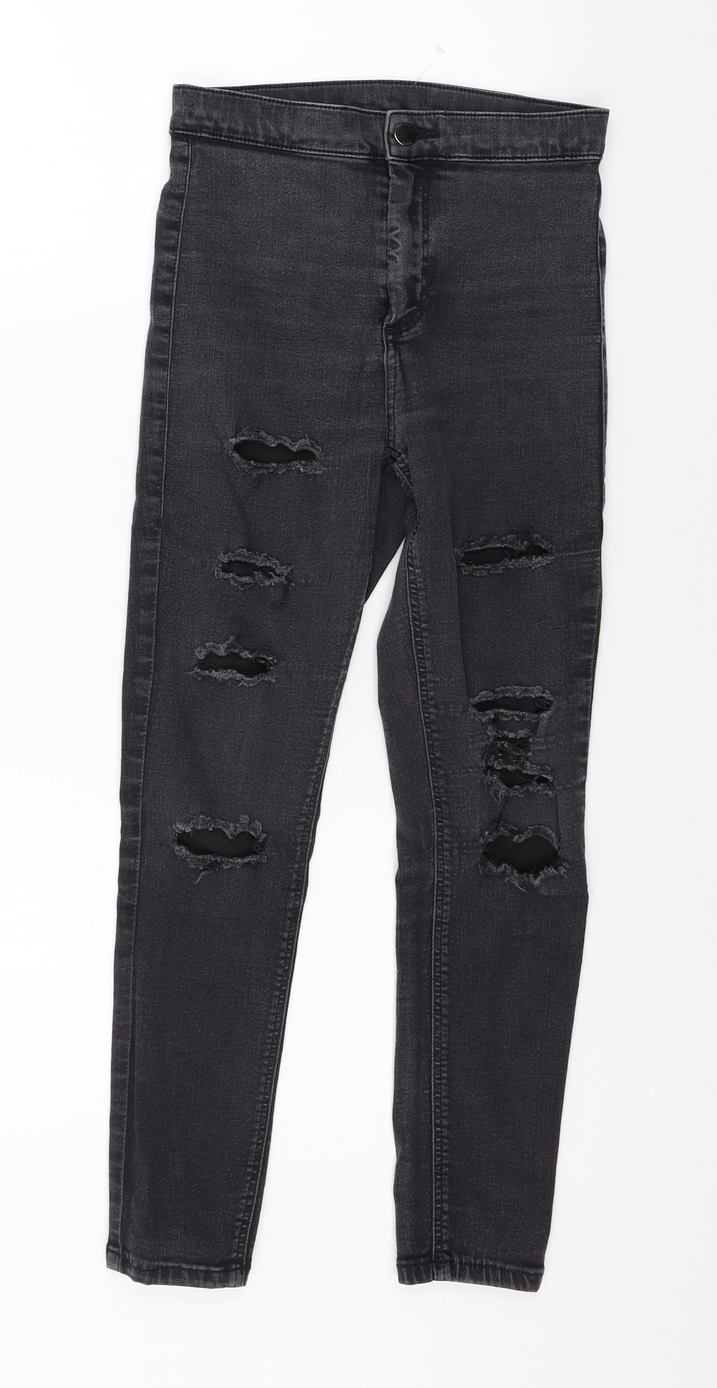 Topshop Womens Grey  Denim Skinny Jeans Size 28 in L28 in