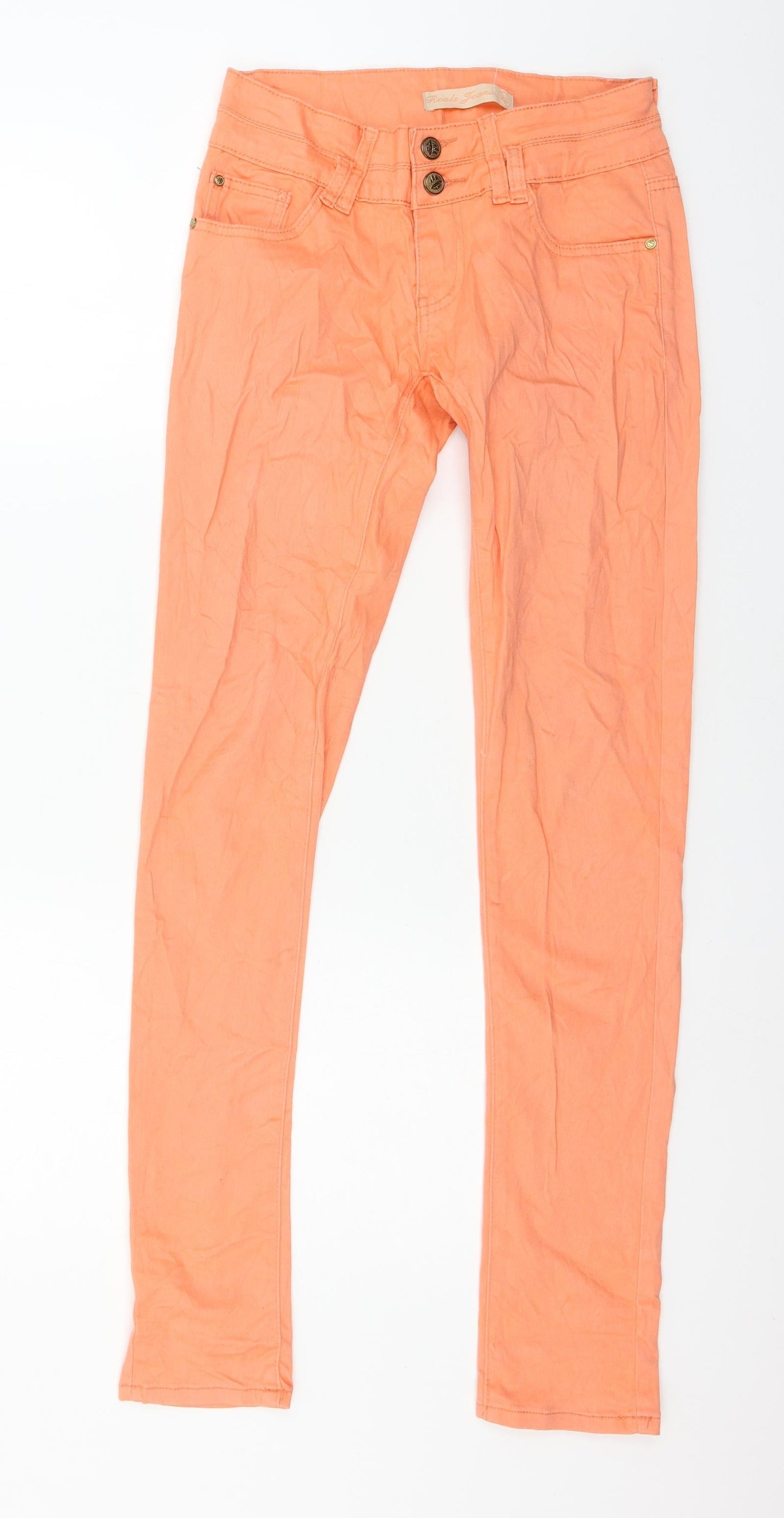 Reals Jeans Womens Orange  Denim Skinny Jeans Size 8 L31 in