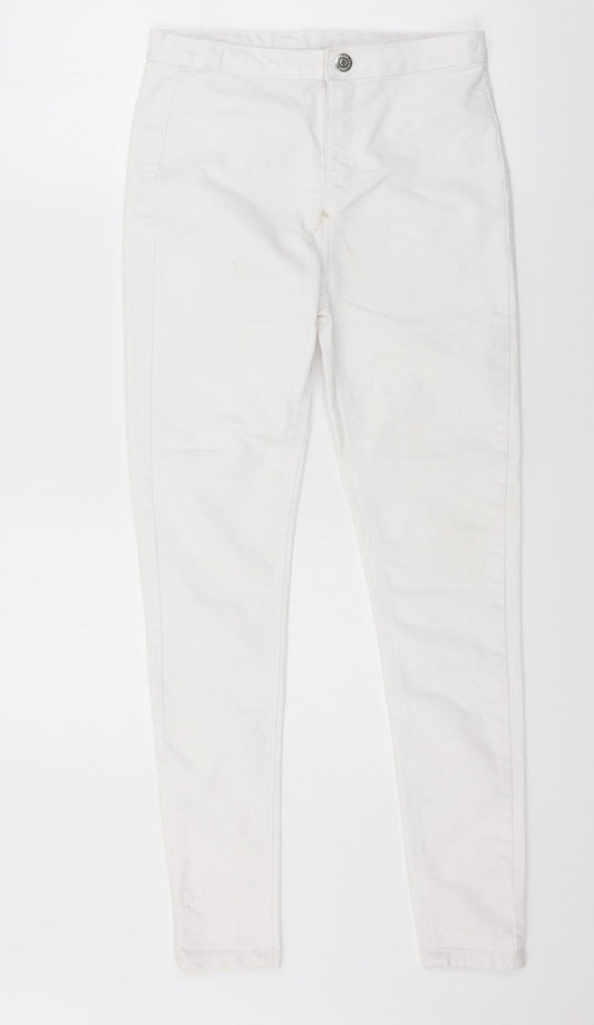 Preworn Womens White  Denim Skinny Jeans Size 28 in L27 in