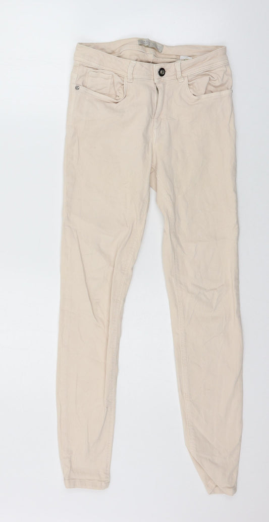 Zara Womens Pink  Denim Skinny Jeans Size 10 L27 in