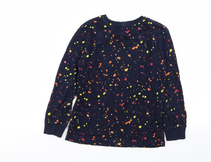 Back view of Next girls’ blue polka dot basic t-shirt, size 5, years