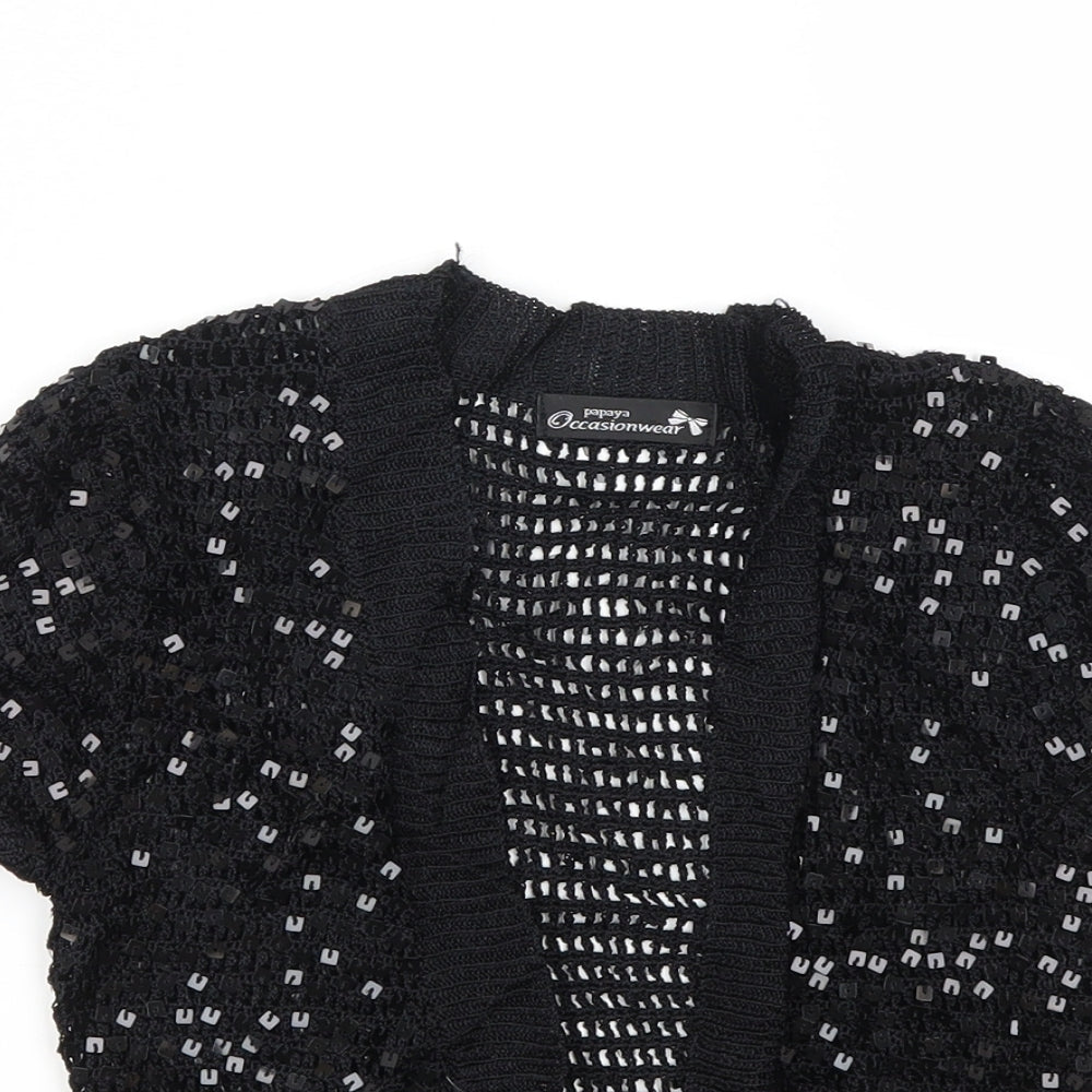 Occasion Wear Womens Black Houndstooth  Cardigan Jumper Size 10