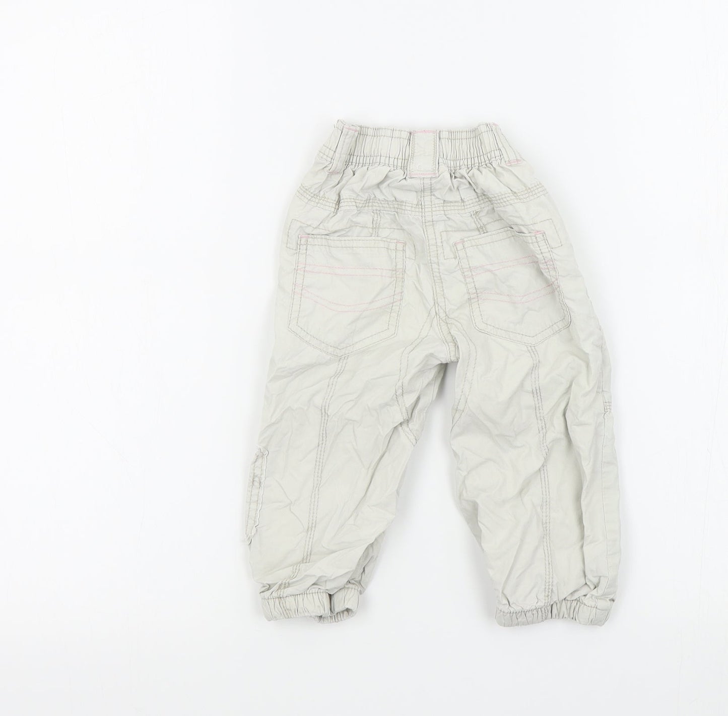 NEXT Girls Beige Colourblock  Cargo Trousers Size 12-18 Months