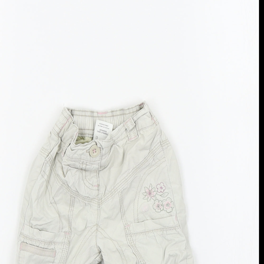 NEXT Girls Beige Colourblock  Cargo Trousers Size 12-18 Months