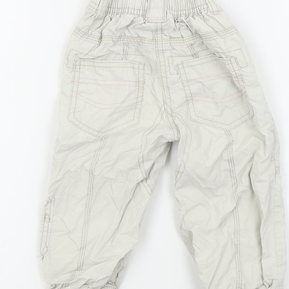NEXT Girls Beige Colourblock  Cargo Trousers Size 12-18 Months