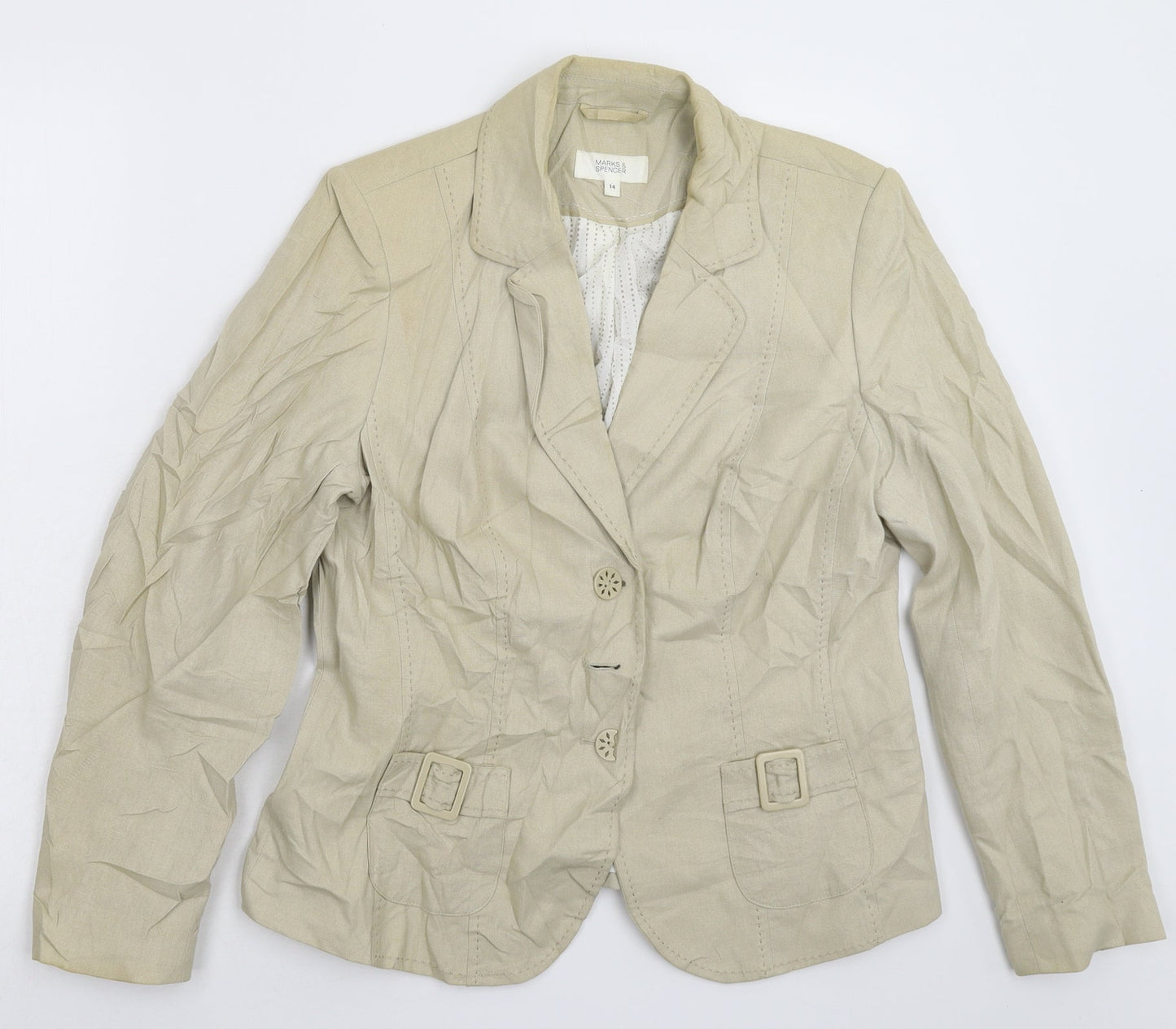 Marks and Spencer Womens Grey   Jacket Blazer Size 14