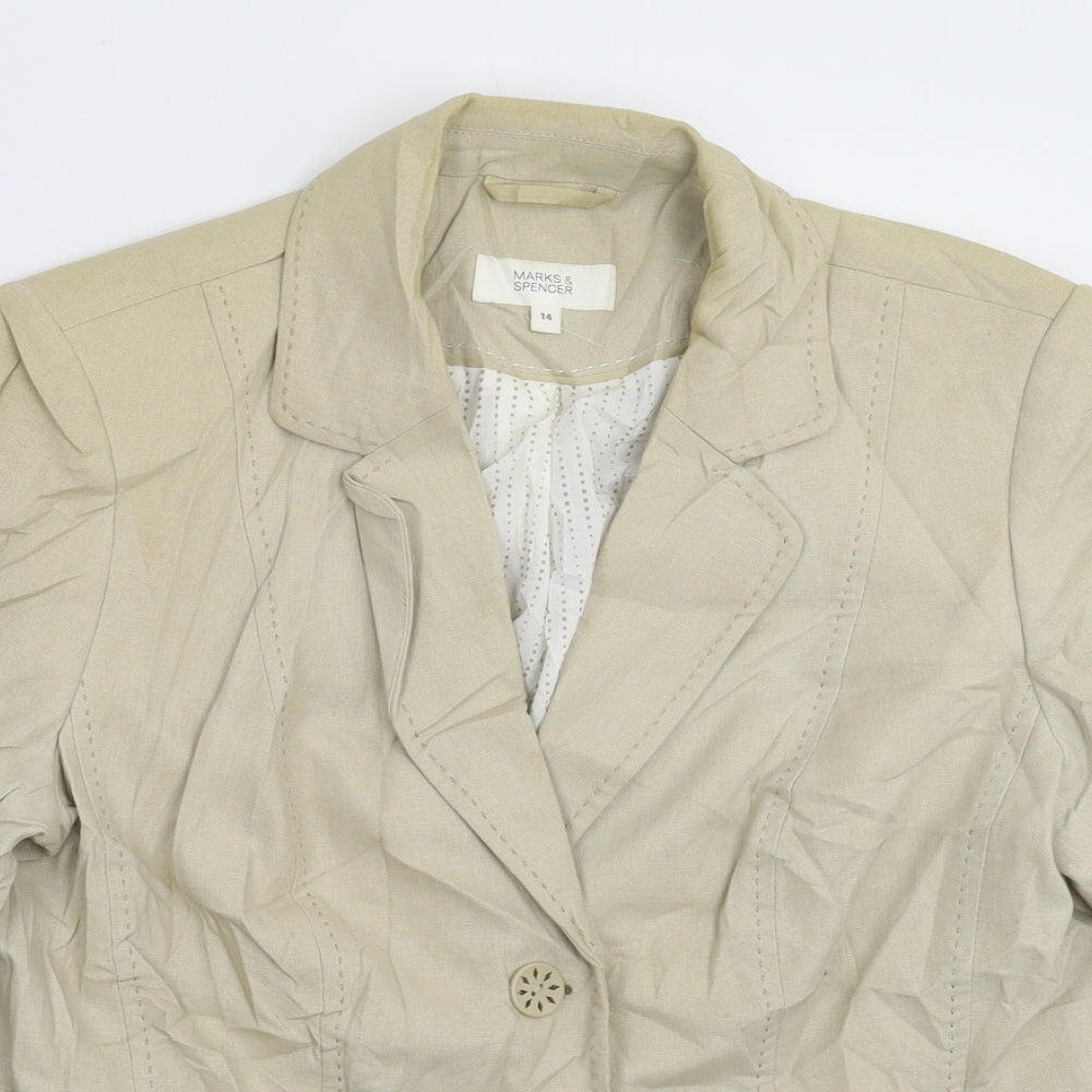 Marks and Spencer Womens Grey   Jacket Blazer Size 14