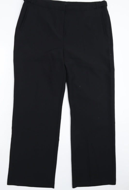 Peacocks Womens Black   Trousers  Size 18 L30 in
