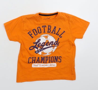 Additional front view of Rebel boys’ orange basic t-shirt, size 4-5, years