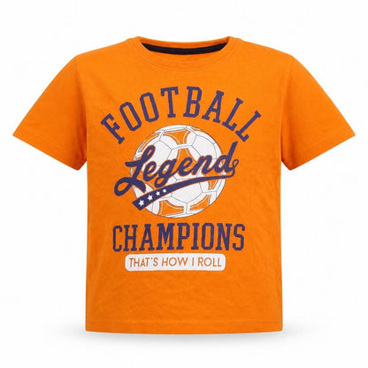 Front view of Rebel boys’ orange basic t-shirt, size 4-5, years