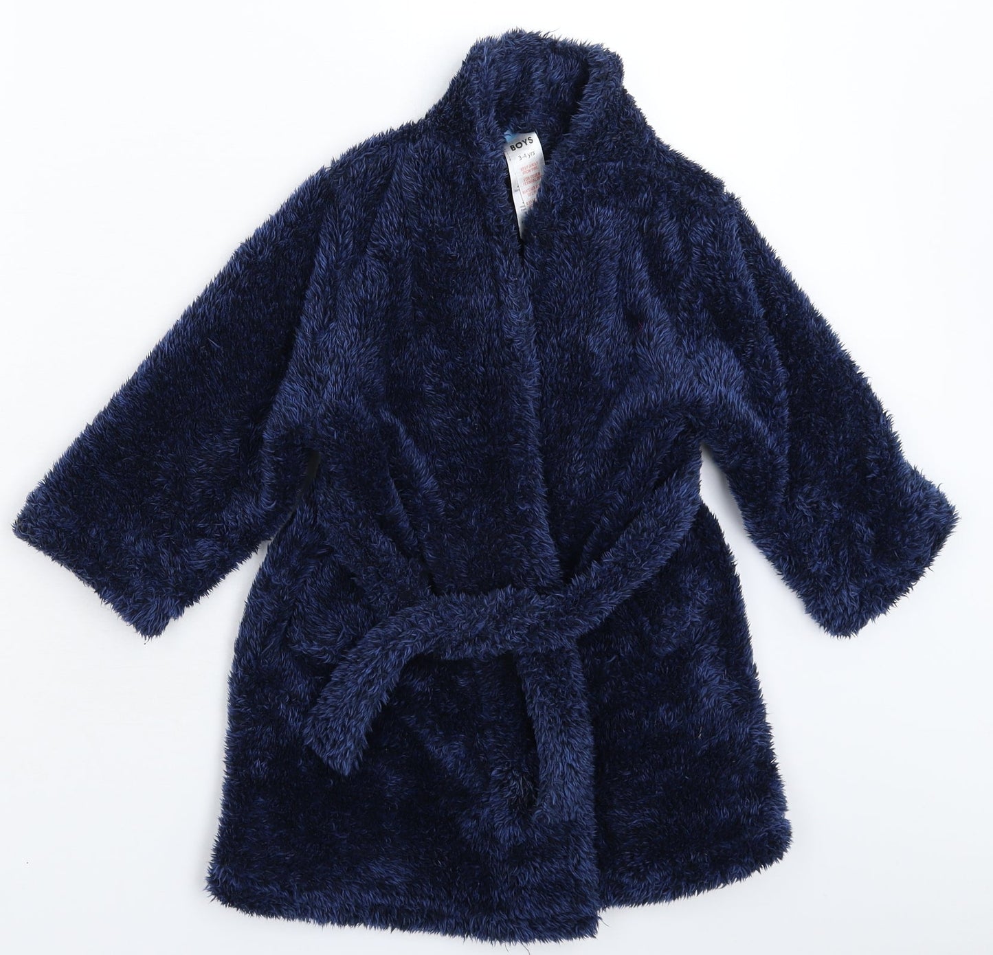 Peacocks Boys Blue Solid Fleece  Robe Size 3-4 Years