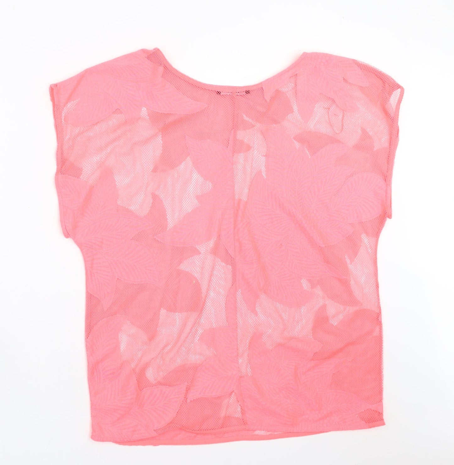 George Womens Pink Floral  Basic Blouse Size XS  - sheer