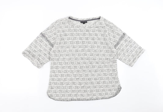 Topshop Womens Grey Geometric  Pullover Jumper Size 12