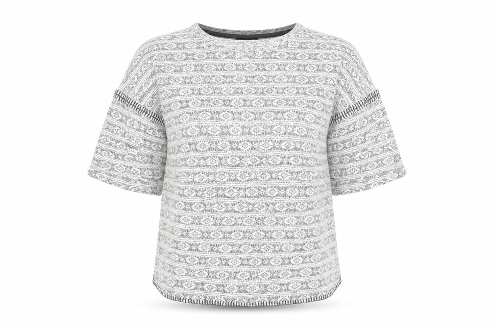 Topshop Womens Grey Geometric  Pullover Jumper Size 12