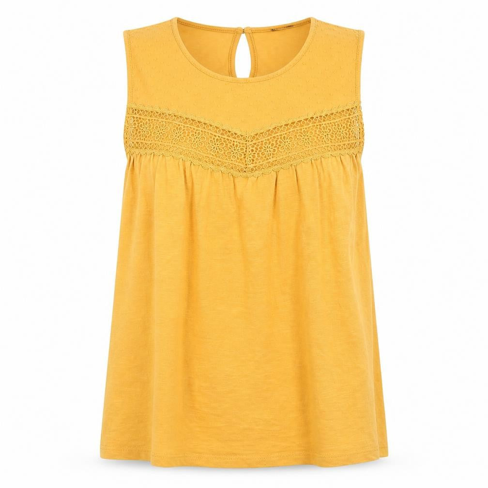 New Look Womens Orange   Basic T-Shirt Size 12  - crochet detail
