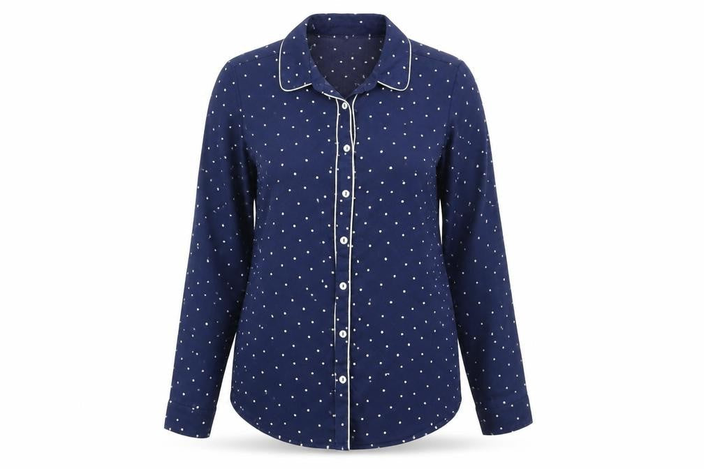 Cameo Rose Womens Blue Polka Dot Basic Blouse Size 12