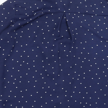 Cameo Rose Womens Blue Polka Dot Basic Blouse Size 12
