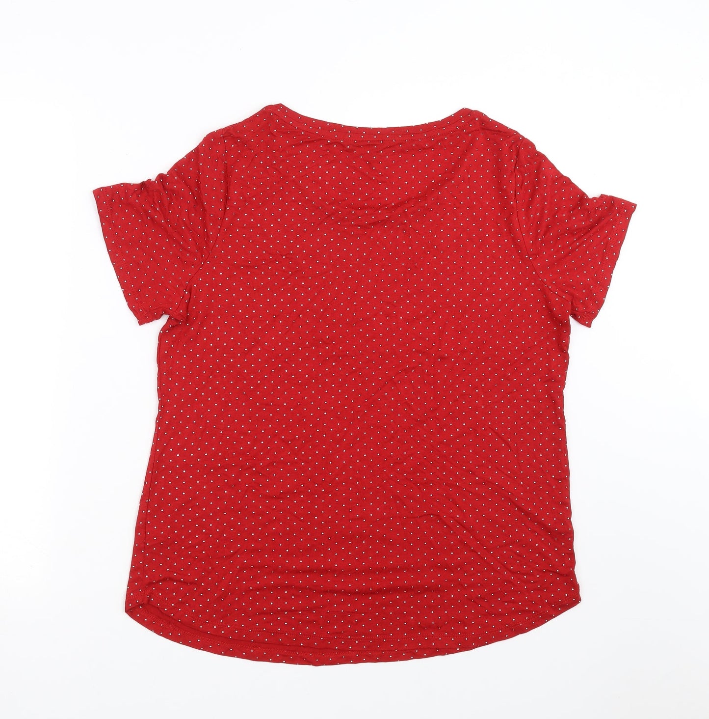 Love tees Womens Red   Basic T-Shirt Size 12  - dotted pattern