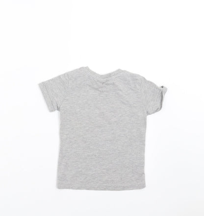 Back view of Disney Baby Grey Basic T-Shirt, size 12-18, Months - mickey mouse