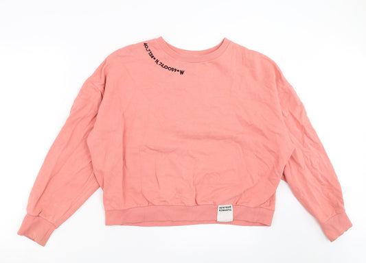 Topshop Womens Pink   Pullover Sweatshirt Size 10