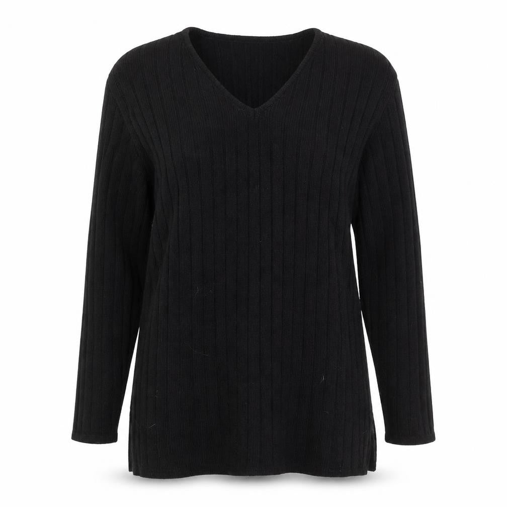 Preworn Womens Black Striped  Pullover Jumper Size 10