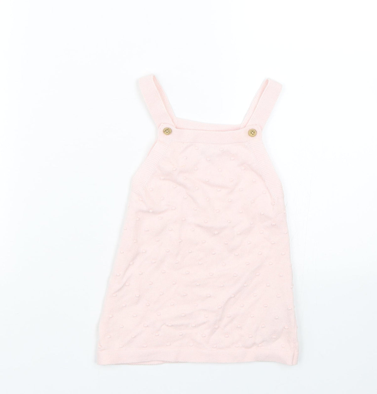Additional front view of F&F girls’ pink polka dot tank dress, size 9-12, months