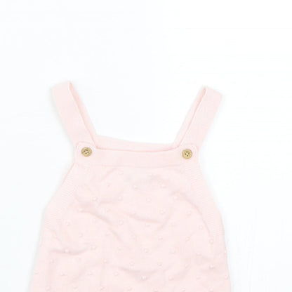 Close-up detail of F&F girls’ pink polka dot tank dress, size 9-12, months