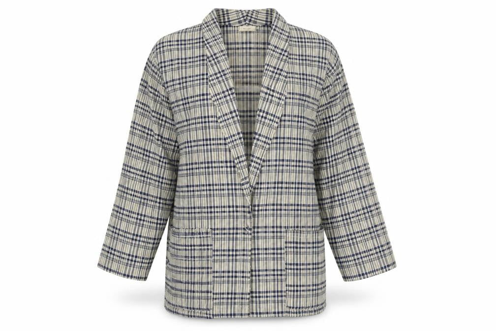 Coppernob Womens Brown Check  Jacket Suit Top Size 12