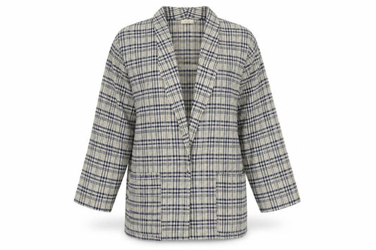 Coppernob Womens Brown Check  Jacket Suit Top Size 12
