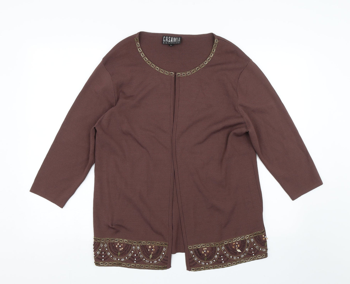 Casmaia Womens Brown   Cardigan Jumper Size L