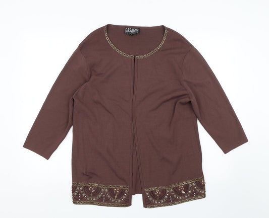 Casmaia Womens Brown   Cardigan Jumper Size L