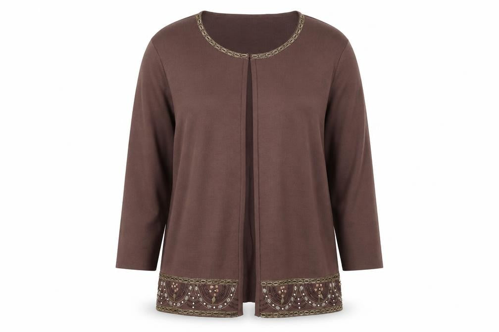 Casmaia Womens Brown   Cardigan Jumper Size L