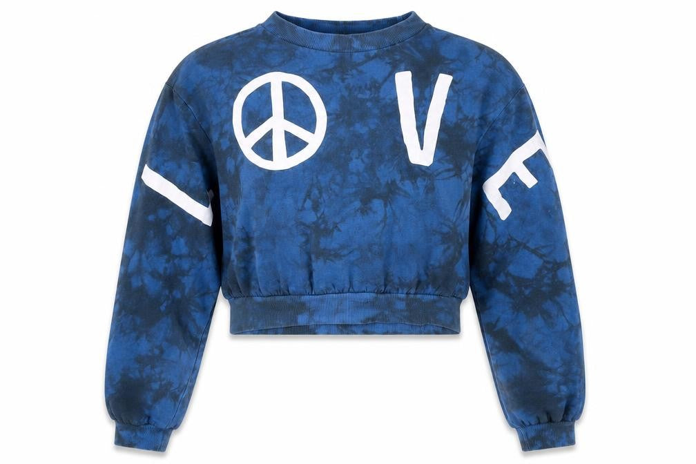 H&M Womens Blue   Pullover Sweatshirt Size XS  - Tie Dye