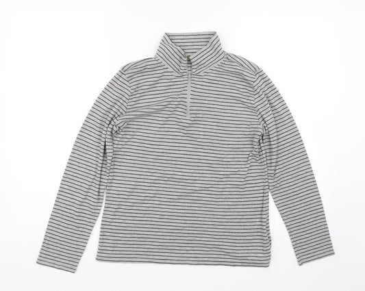 freude Womens Grey Striped  Pullover Sweatshirt Size S
