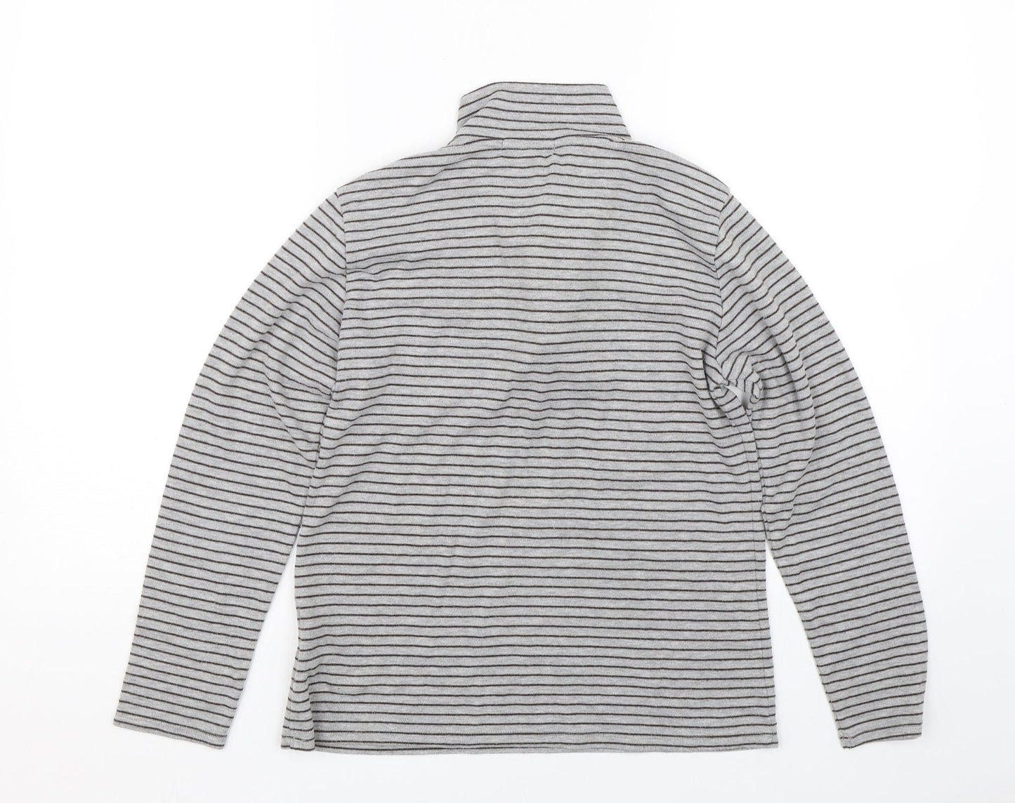freude Womens Grey Striped  Pullover Sweatshirt Size S