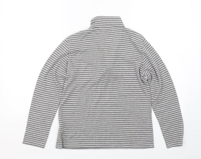 freude Womens Grey Striped  Pullover Sweatshirt Size S