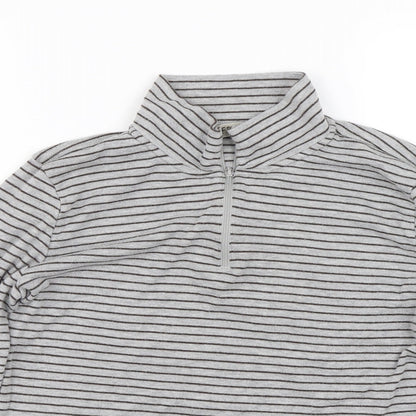 freude Womens Grey Striped  Pullover Sweatshirt Size S