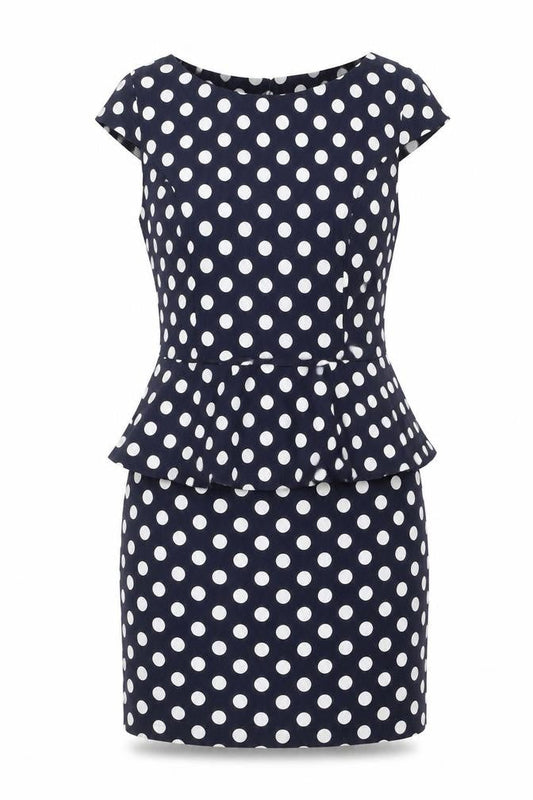 AX Paris Womens Blue Polka Dot  T-Shirt Dress  Size 8