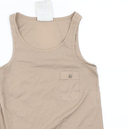 Close-up detail of Atmosphere women’s brown basic tank, size UK 6