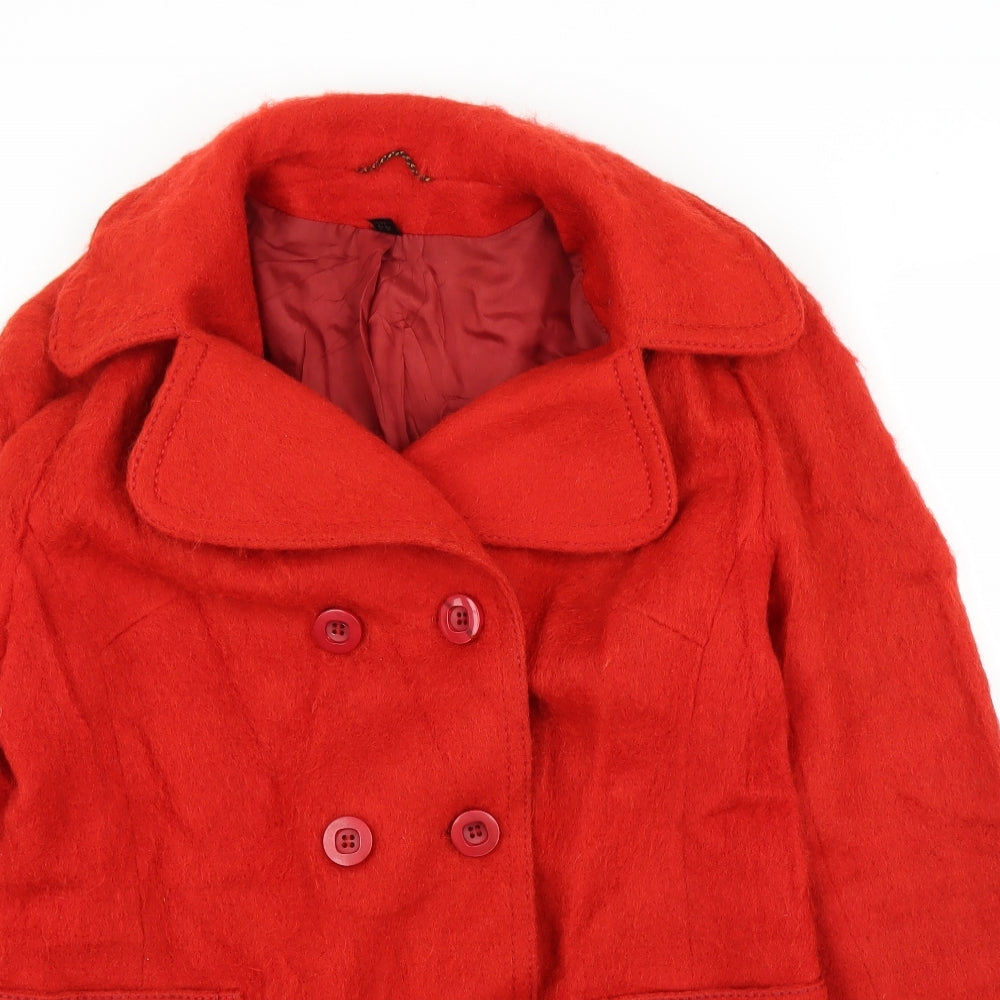 Preworn Womens Red   Pea Coat Coat Size 16