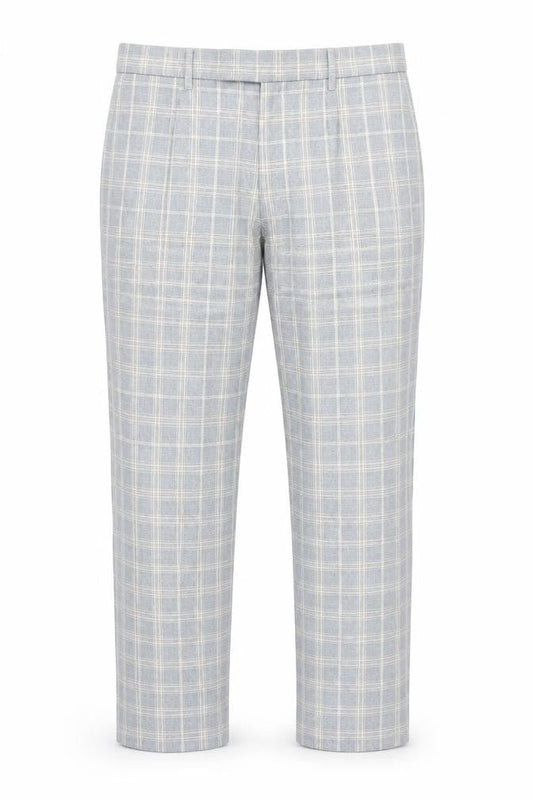 Topman Mens Blue Check  Capri Trousers Size 28 in L27 in