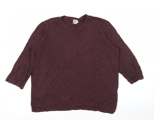 Saint Tropez Womens Brown   Basic Blouse Size L