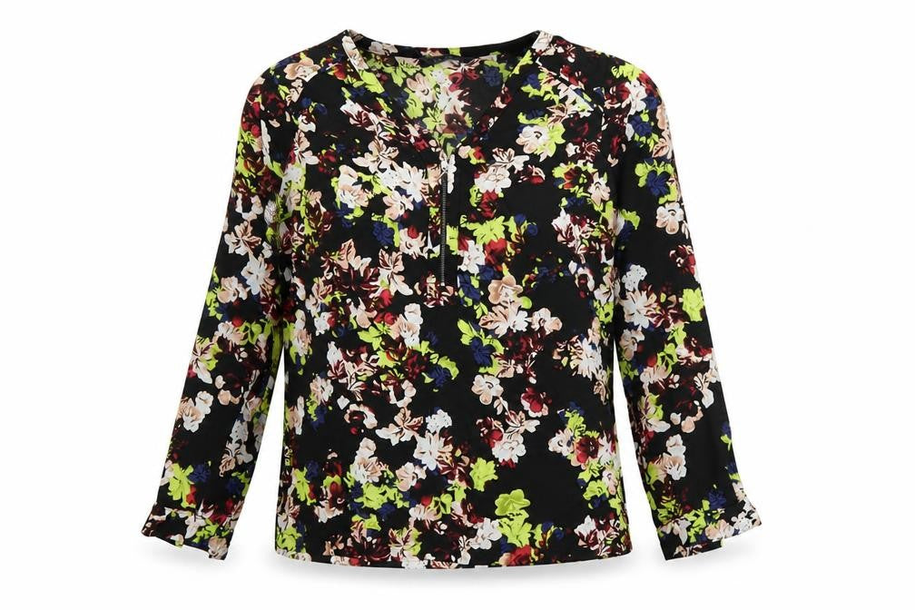 Marks & Spencer Womens Black Floral  Basic Blouse Size 12
